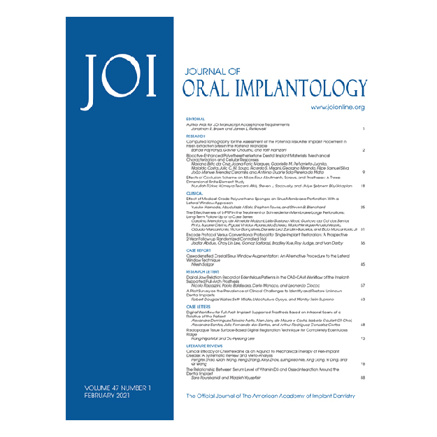 Journal of Oral Implantology 01